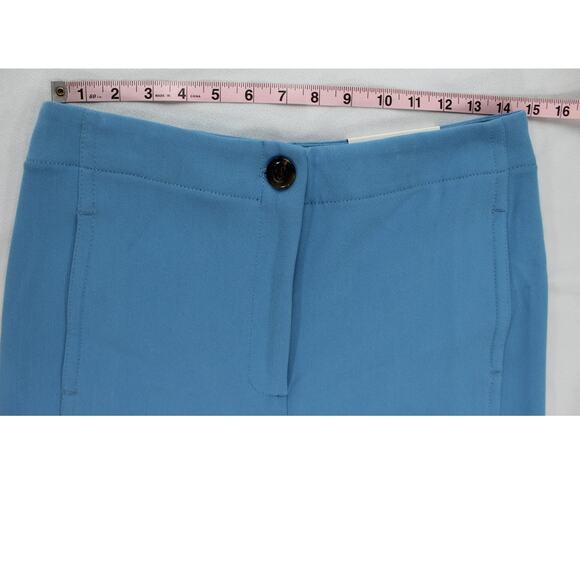 NWT Ann Taylor Petite 6P Wide Leg Crop Pants High Rise Blue Dress Trousers - Picture 9 of 12